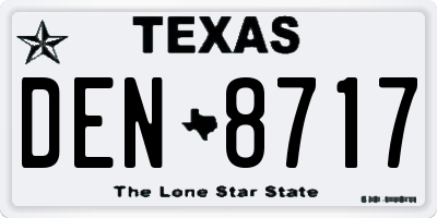 TX license plate DEN8717