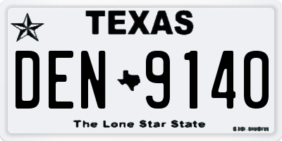 TX license plate DEN9140