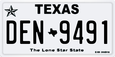 TX license plate DEN9491