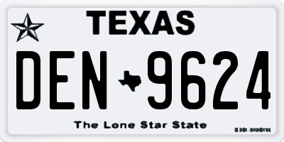 TX license plate DEN9624