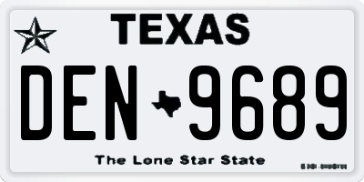 TX license plate DEN9689