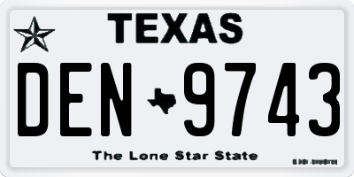 TX license plate DEN9743