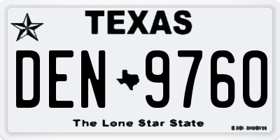 TX license plate DEN9760