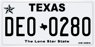 TX license plate DEO0280