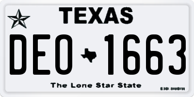 TX license plate DEO1663