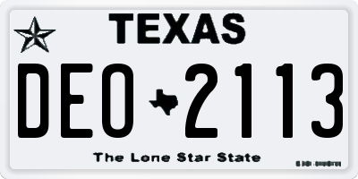 TX license plate DEO2113