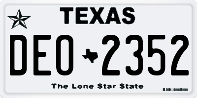 TX license plate DEO2352