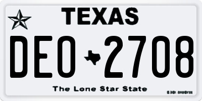 TX license plate DEO2708