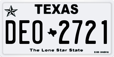 TX license plate DEO2721