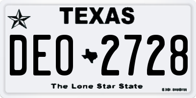TX license plate DEO2728