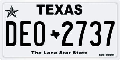 TX license plate DEO2737