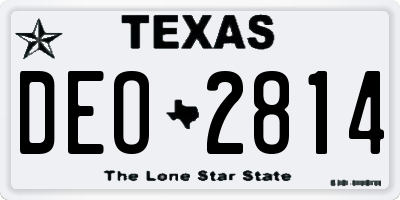 TX license plate DEO2814