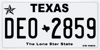 TX license plate DEO2859