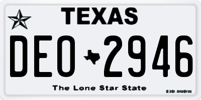 TX license plate DEO2946