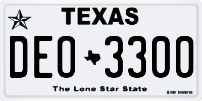 TX license plate DEO3300