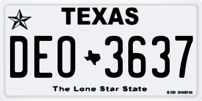 TX license plate DEO3637