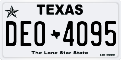 TX license plate DEO4095