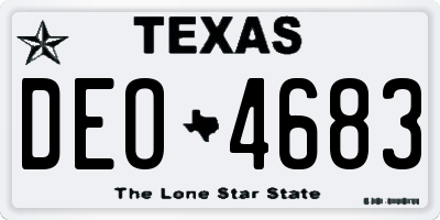 TX license plate DEO4683