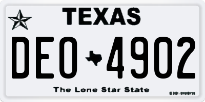 TX license plate DEO4902