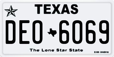 TX license plate DEO6069