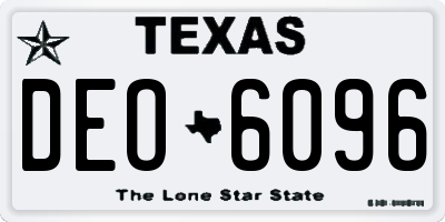 TX license plate DEO6096