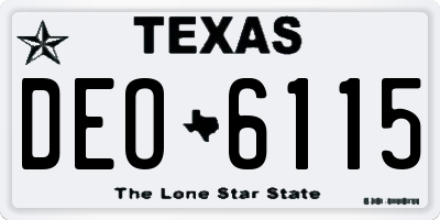 TX license plate DEO6115