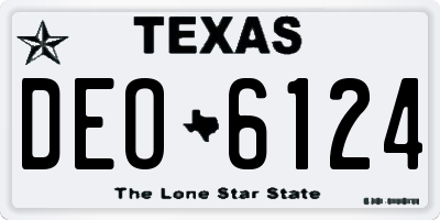 TX license plate DEO6124