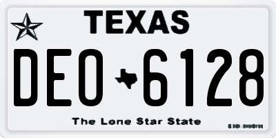 TX license plate DEO6128