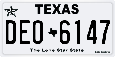 TX license plate DEO6147