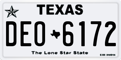 TX license plate DEO6172