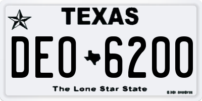 TX license plate DEO6200