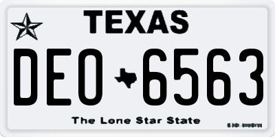TX license plate DEO6563