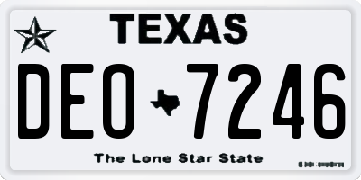 TX license plate DEO7246