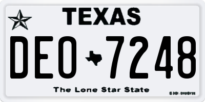 TX license plate DEO7248