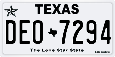 TX license plate DEO7294