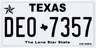 TX license plate DEO7357