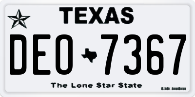 TX license plate DEO7367