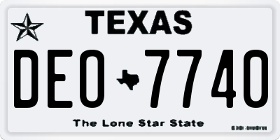 TX license plate DEO7740