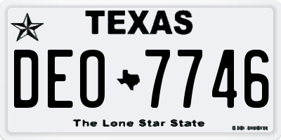TX license plate DEO7746