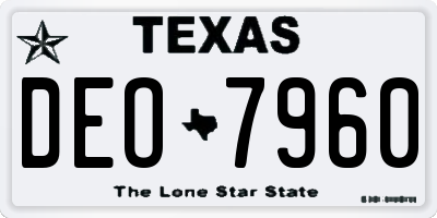 TX license plate DEO7960