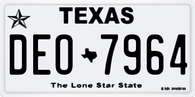 TX license plate DEO7964