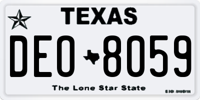 TX license plate DEO8059