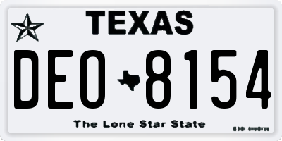 TX license plate DEO8154