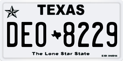 TX license plate DEO8229