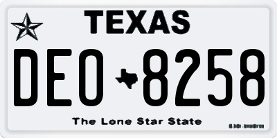 TX license plate DEO8258