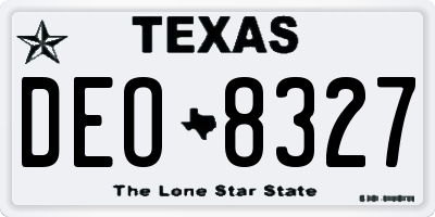 TX license plate DEO8327