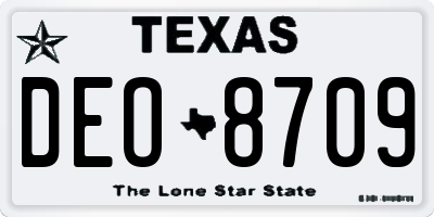 TX license plate DEO8709