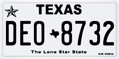TX license plate DEO8732