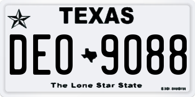 TX license plate DEO9088