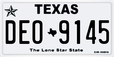 TX license plate DEO9145